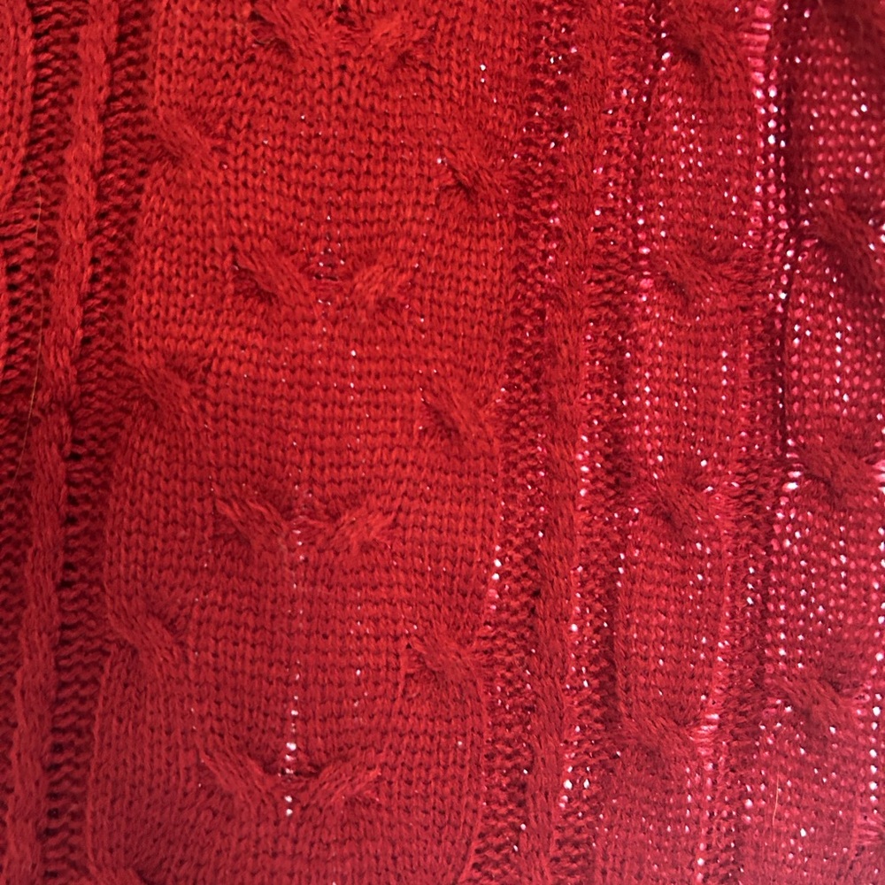 LuLaRoe Vibrant Red Cable Knit Sweater